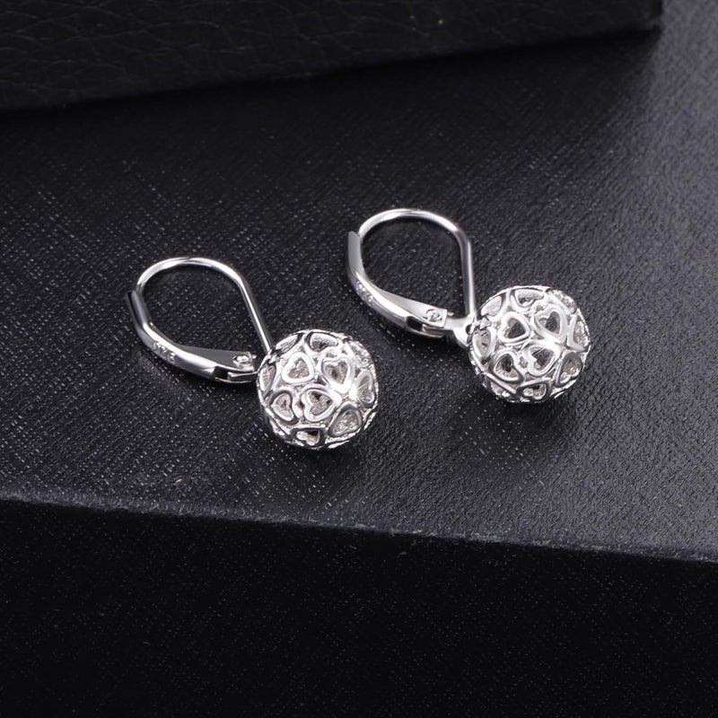 Lancharmed 925 Sterling Silver 14K Gold French Style Leverback Earrings, Heart Dangle Drop Earrings for Women Hypoallergenic Jewelry - Image 2